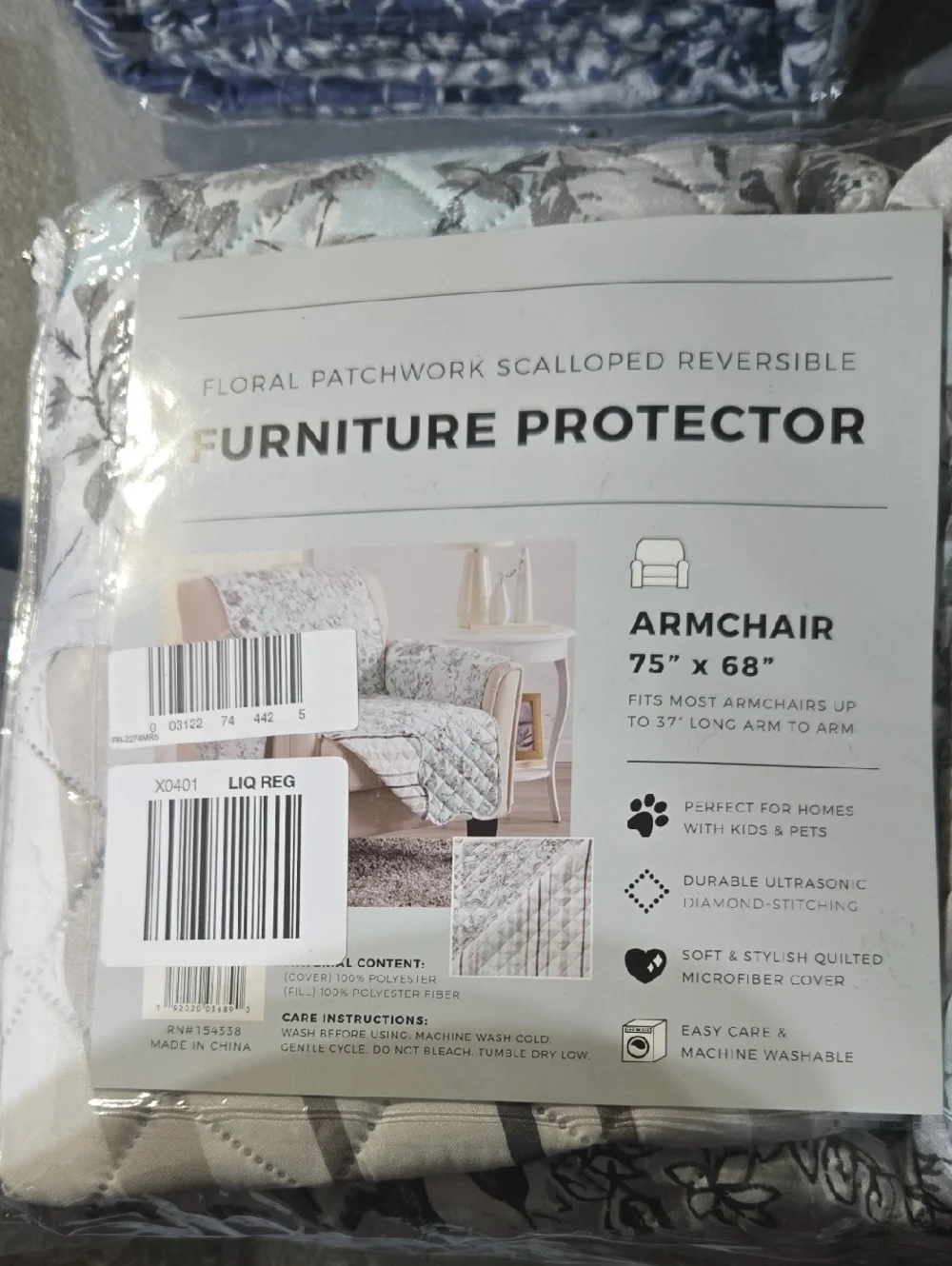 Reversible Floral Patchwork Furniture Protector